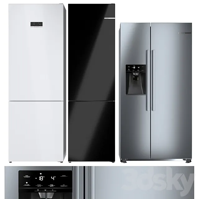 Refrigerator set BOSCH 7 3D Model Refrigerator set BOSCH 7 3D Model