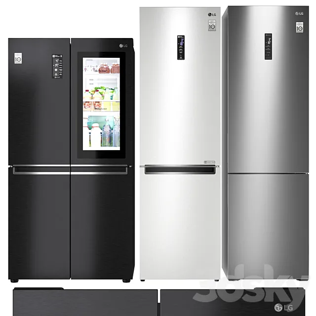Refrigerator set LG 11 3D Model Refrigerator set LG 11 3D Model