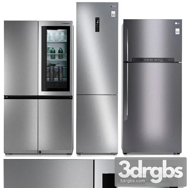 Refrigerator Set LG 5 3D Model Download