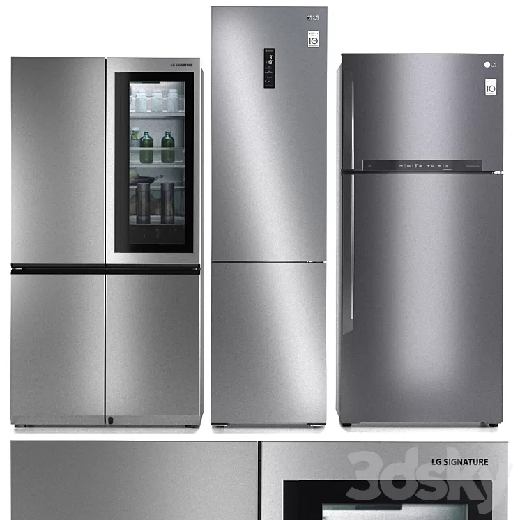 Refrigerator set LG 5 3D Model