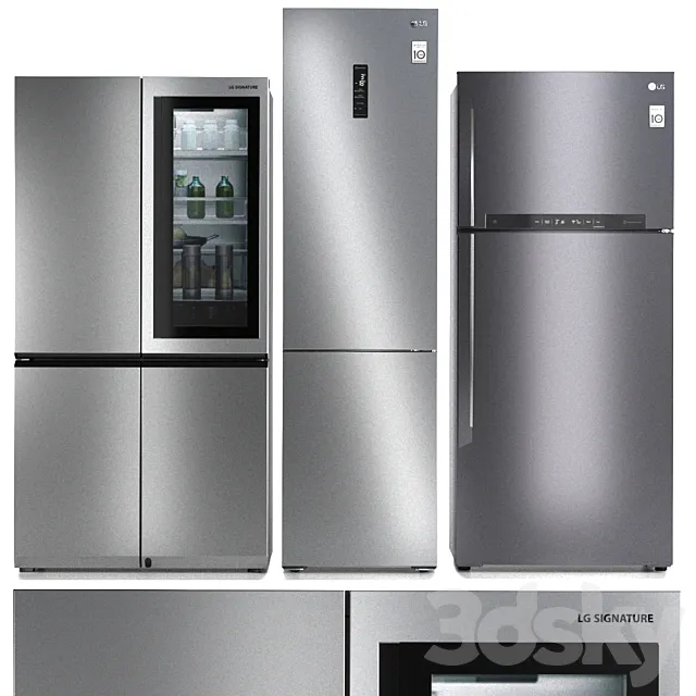 Refrigerator set LG 5 3DModel Refrigerator set LG 5 3DModel