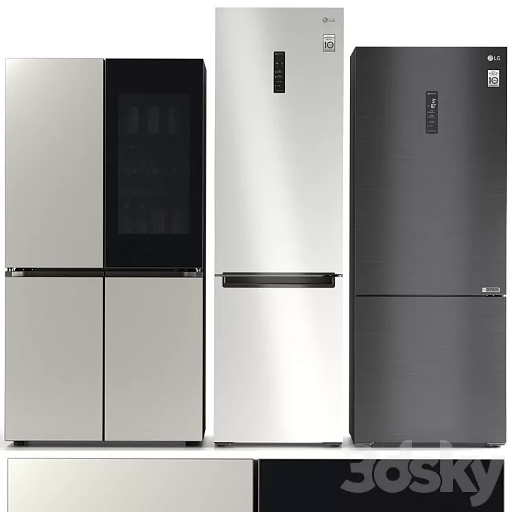 Refrigerator set LG 7 3D Model