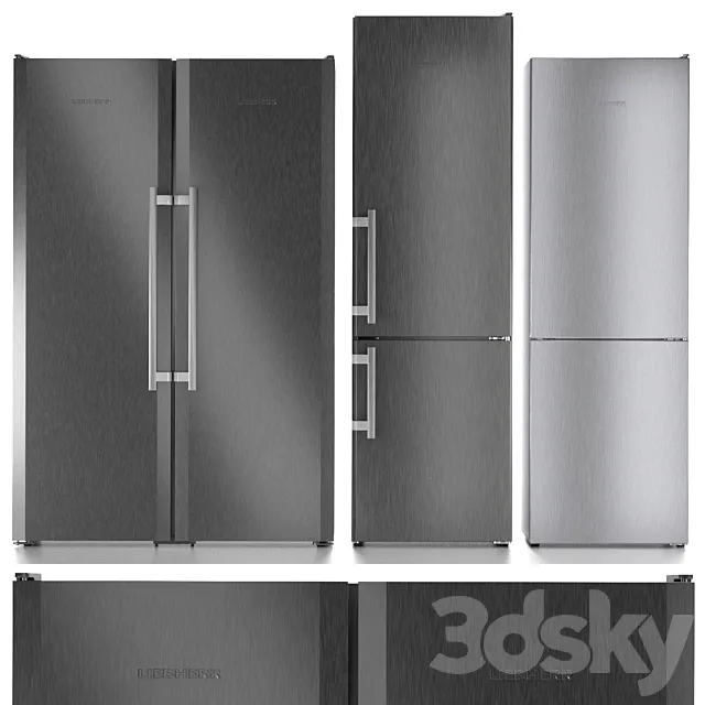 Refrigerator set Liebherr 4 3D Model Refrigerator set Liebherr 4 3D Model