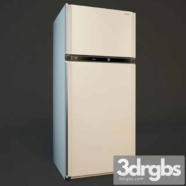 Refrigerator sharp sj-xe700mbe 2 3D Model Download