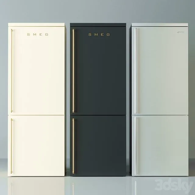 Refrigerator Smeg Coloniale 3D Model Refrigerator Smeg Coloniale 3D Model