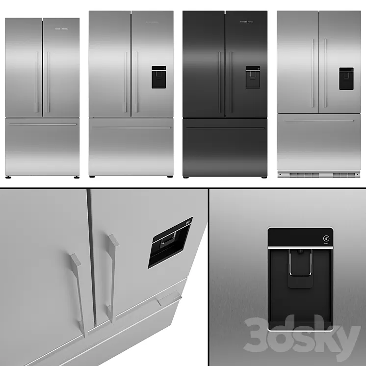 Refrigerators Fisher & Paykel Set 2 3D Model Free Download