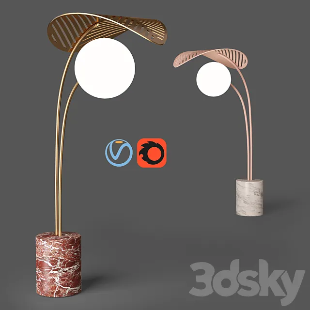 Refuge Floor Lamp by Marc Ange 3D Model Refuge Floor Lamp by Marc Ange 3D Model