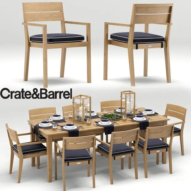 Regatta Dining Collection Crate&Barrel 3D Model