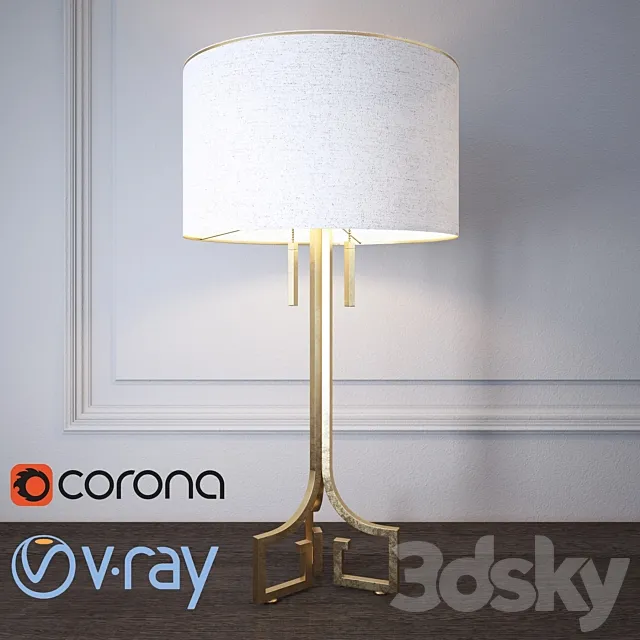 Regina-Andrew Design Le Chic Golden Table Lamp 3D Model