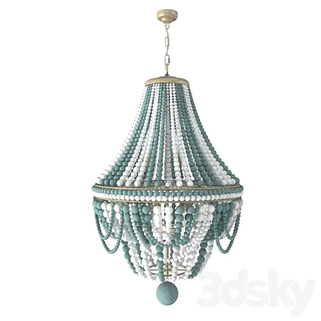 Regina Andrew Design Malibu Beaded 6-Light Chandelier 3D Model Regina Andrew Design Malibu Beaded 6-Light Chandelier 3D Model