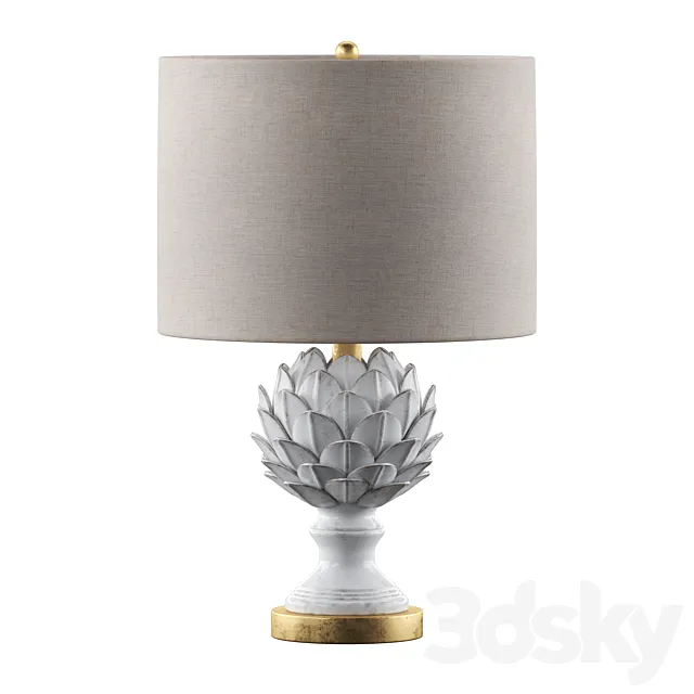 Regina Andrew Leafy Artichoke Ceramic Table Lamp 3DModel Regina Andrew Leafy Artichoke Ceramic Table Lamp 3DModel