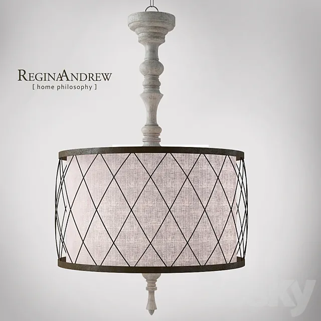 Regina Andrew Lighting Gesso Spindle Chandelier 3D Model Regina Andrew Lighting Gesso Spindle Chandelier 3D Model