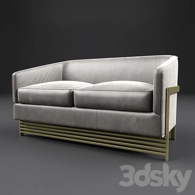 Reginald leather sofa 3D Model