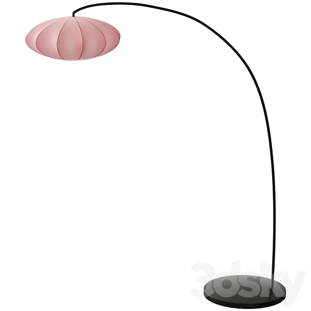 REGNSKUR REGNSKUR _ SKAFTET SKAFTET Arched floor lamp pink _ black 3D Model