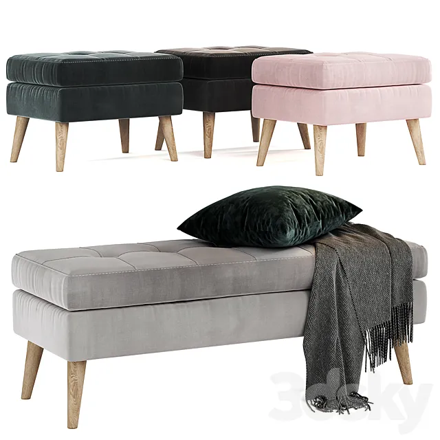 Reid Highbury Storage Bench 3D Model