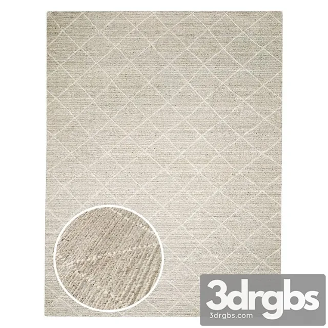 Reina diamond handwoven wool rug 3D Model Download