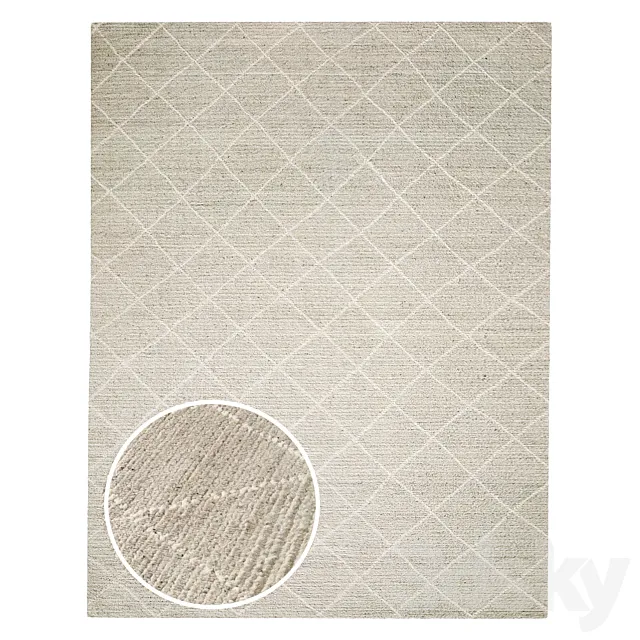 Reina Diamond Handwoven Wool Rug 3D Model Reina Diamond Handwoven Wool Rug 3D Model