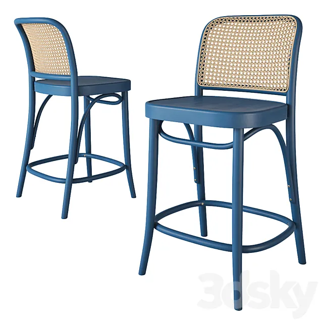 Rejuvenation Ton 811 Caned Counter Stool 3D Model