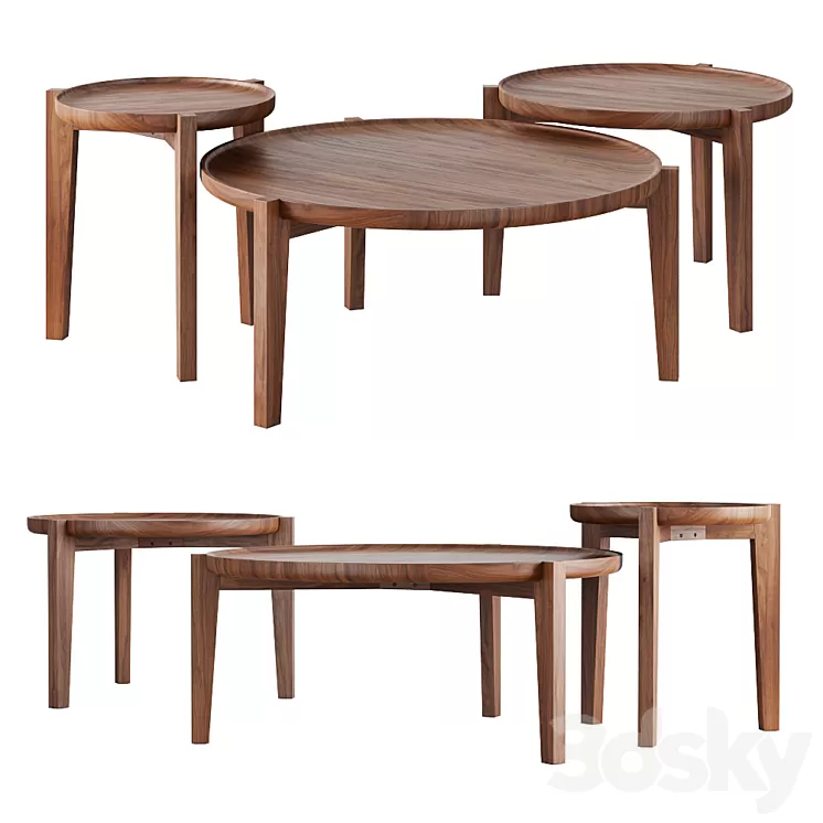 Rejuvenation Wade Nesting Coffee Tables 3D Model Rejuvenation Wade Nesting Coffee Tables 3D Model
