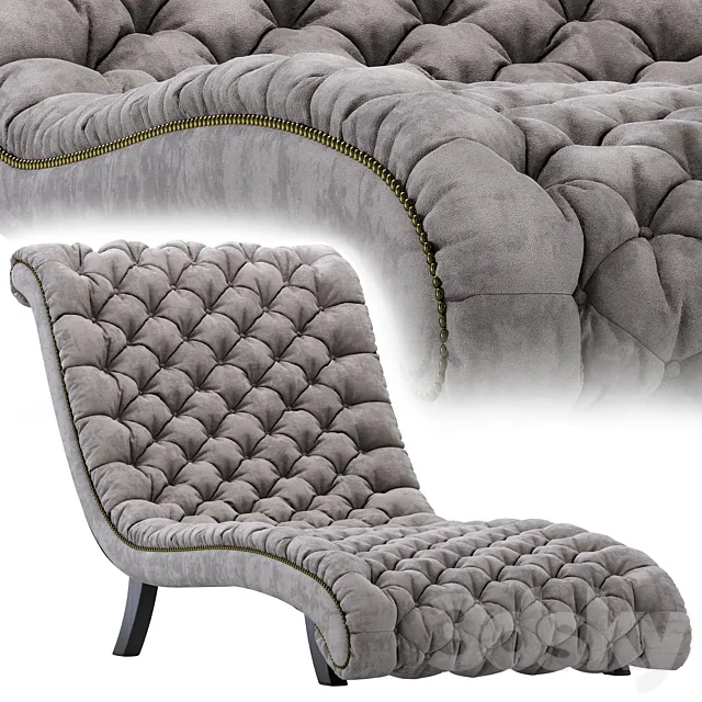 Relax Chair Desire Velvet Silver 3D Model Relax Chair Desire Velvet Silver 3D Model