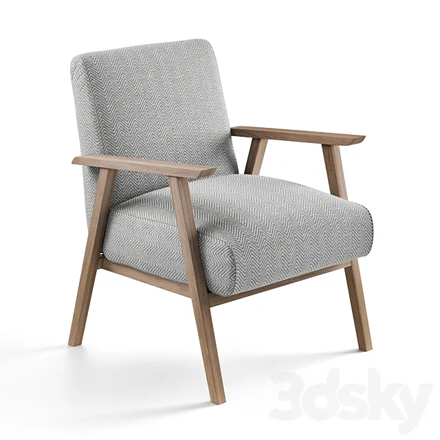 Relaxed Lounge Chair – Natural Linen by COX & COX 3D Model Relaxed Lounge Chair – Natural Linen by COX & COX 3D Model