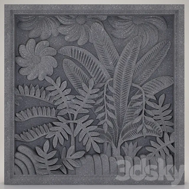 relief sunflower 3D Model relief sunflower 3D Model