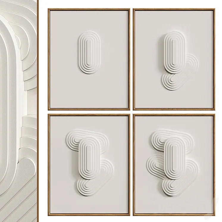 Relief WHITE ART set 1 3D Model Free Download