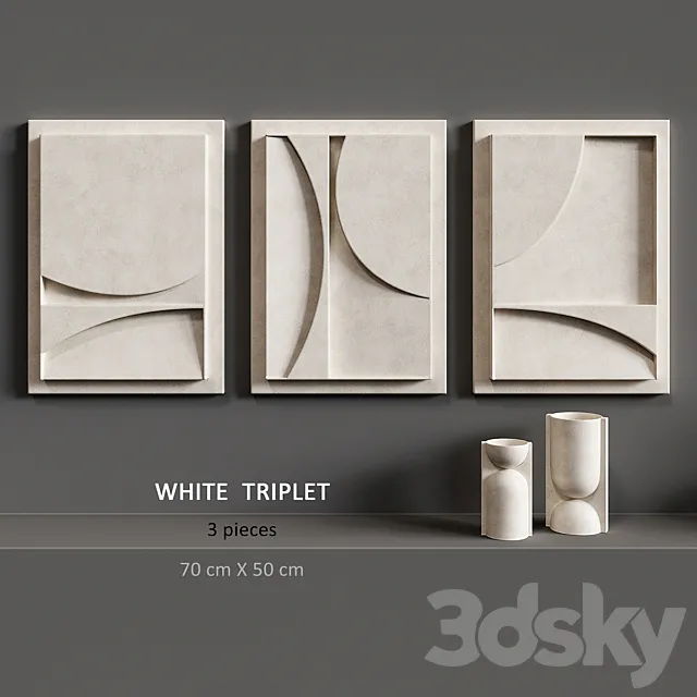 Relief White Triplet 3D Model