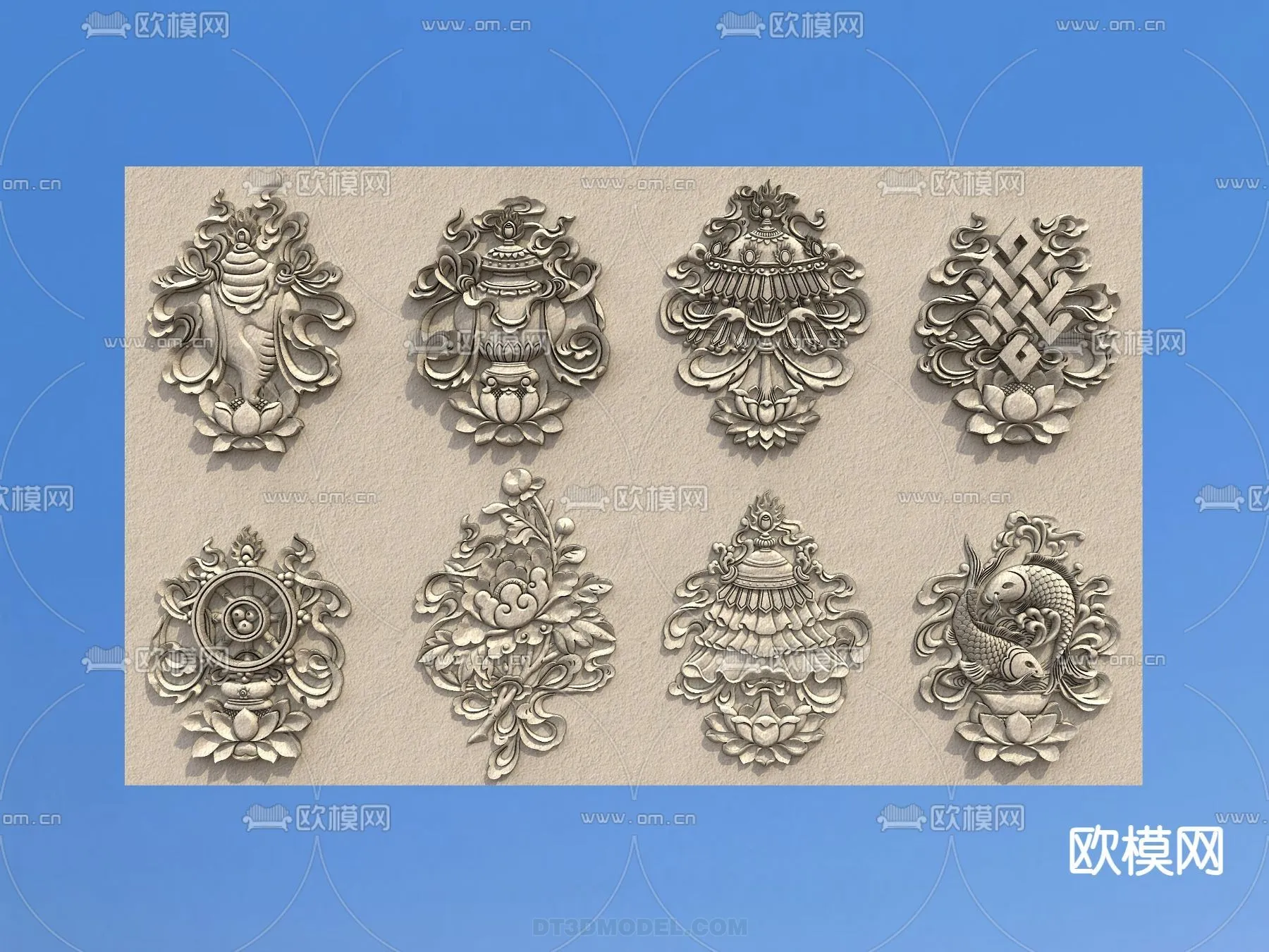 Relief with Pattern – 3D Models for Interior Decoration – 002 Relief with Pattern – 3D Models for Interior Decoration – 002