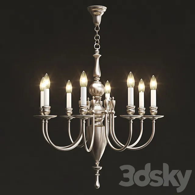Remains – Astrid 8 arm chandelier 3D Model