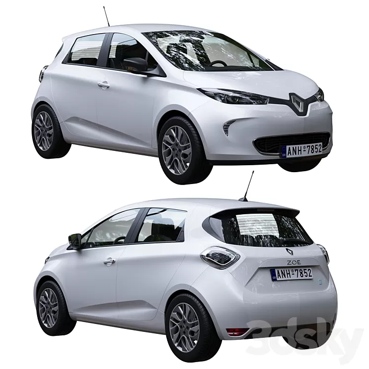Renault Zoe 2013 3D Model Free Download