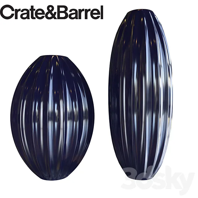 Renny Blue Vases by Crate & Barrel 3D Model