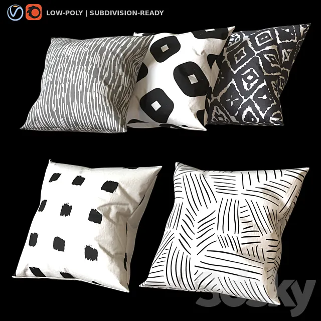 Renwil pillow set 3D Model Renwil pillow set 3D Model