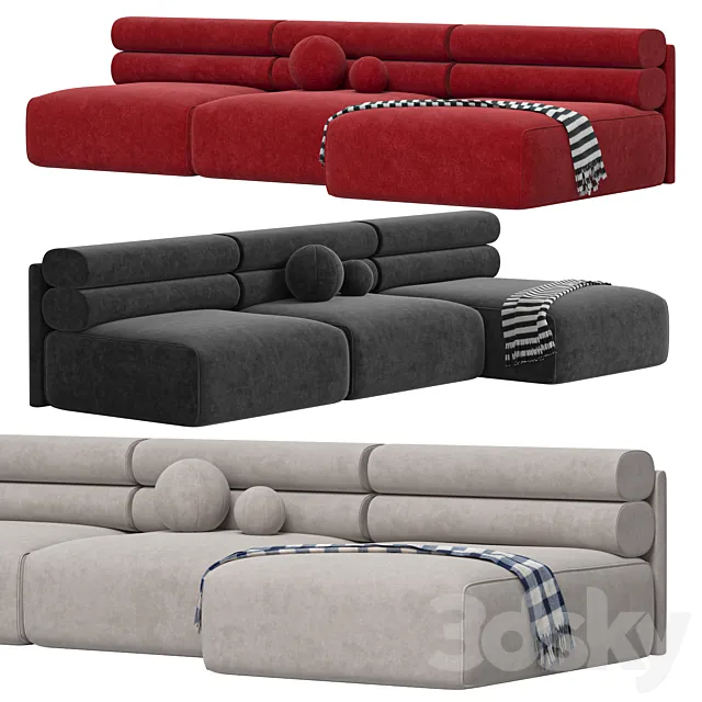 RENZO 3 SEAT SOFA LOUNGE RIGHT 3DModel RENZO 3 SEAT SOFA LOUNGE RIGHT 3DModel