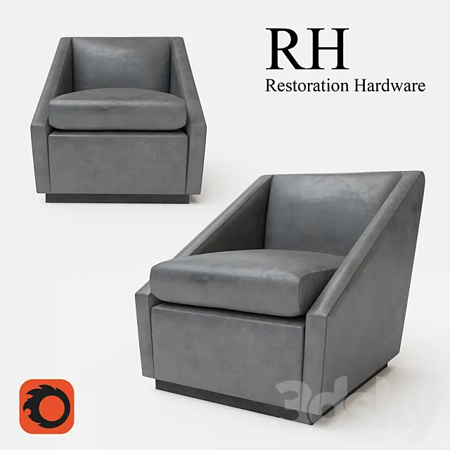 RENZO LEATHER CHAIR 3D Model