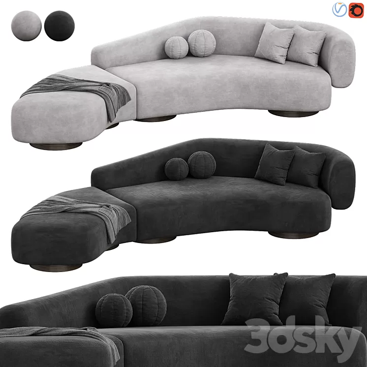 Repose Sofa by Okha 3D Model Free Download