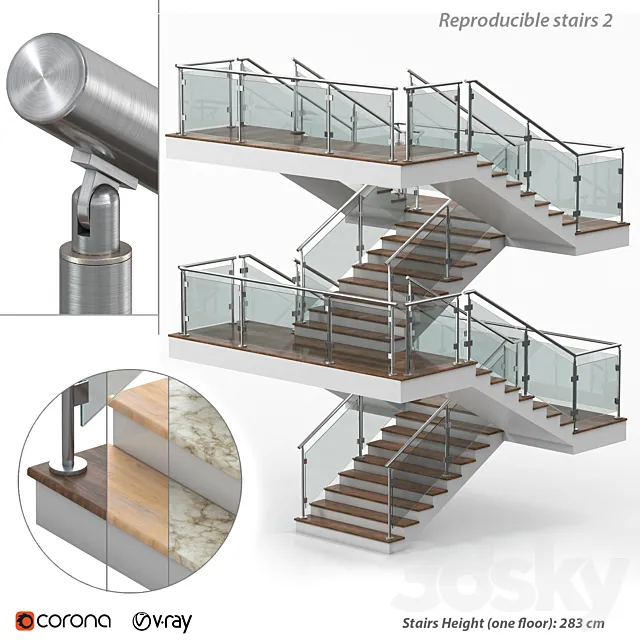 Reproducible stairs 2 3D Model