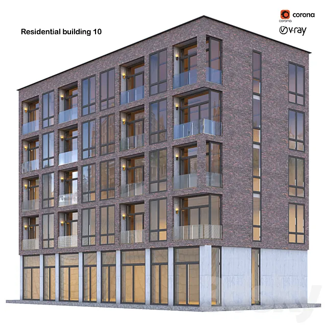 Residential building 10 3D Model