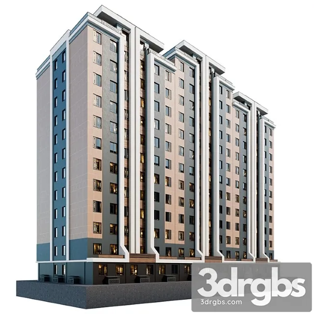 Residential Building 12 Floors 3D Model Download Residential Building 12 Floors 3D Model Download