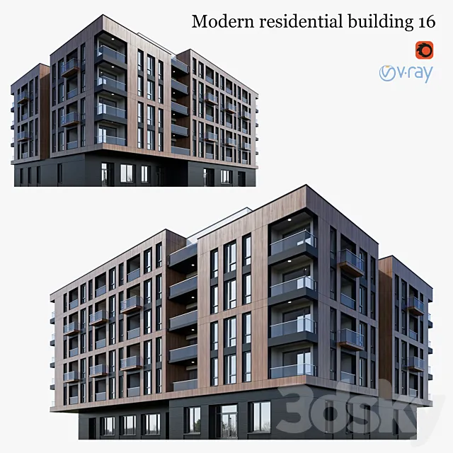 residential building 16 3D Model