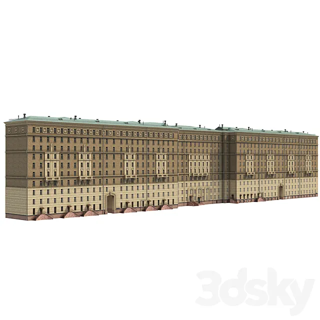 Residential building of the Soviet era 3D Model