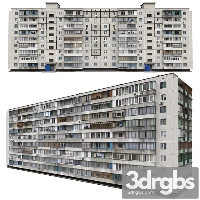 Residential building soviet era. series 1kg-480 3D Model Download Residential building soviet era. series 1kg-480 3D Model Download