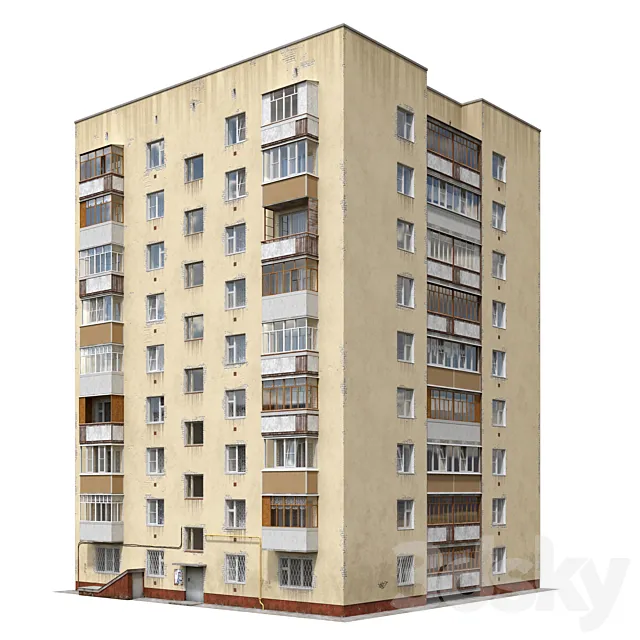 Residential house. Series 1Р–447 С-26 “Candle” 3D Model