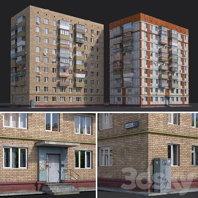 Residential houses. Moscow. Azov street. 21 and Chongarsky boulevard. 30 3DModel