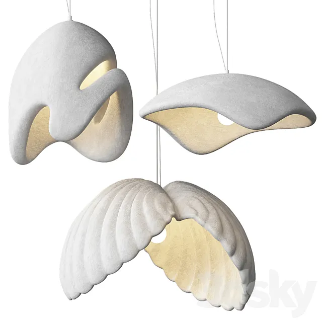 Resin Pendant Lamp 3D Model Resin Pendant Lamp 3D Model