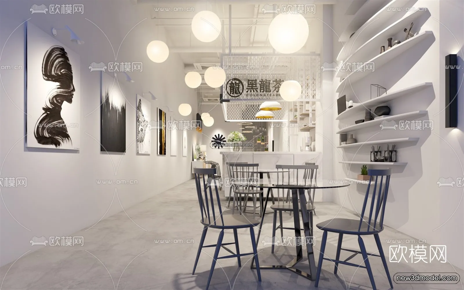 Restaurant and Fastfood 3D Scene – 3D Blocks – 010 – VRAY