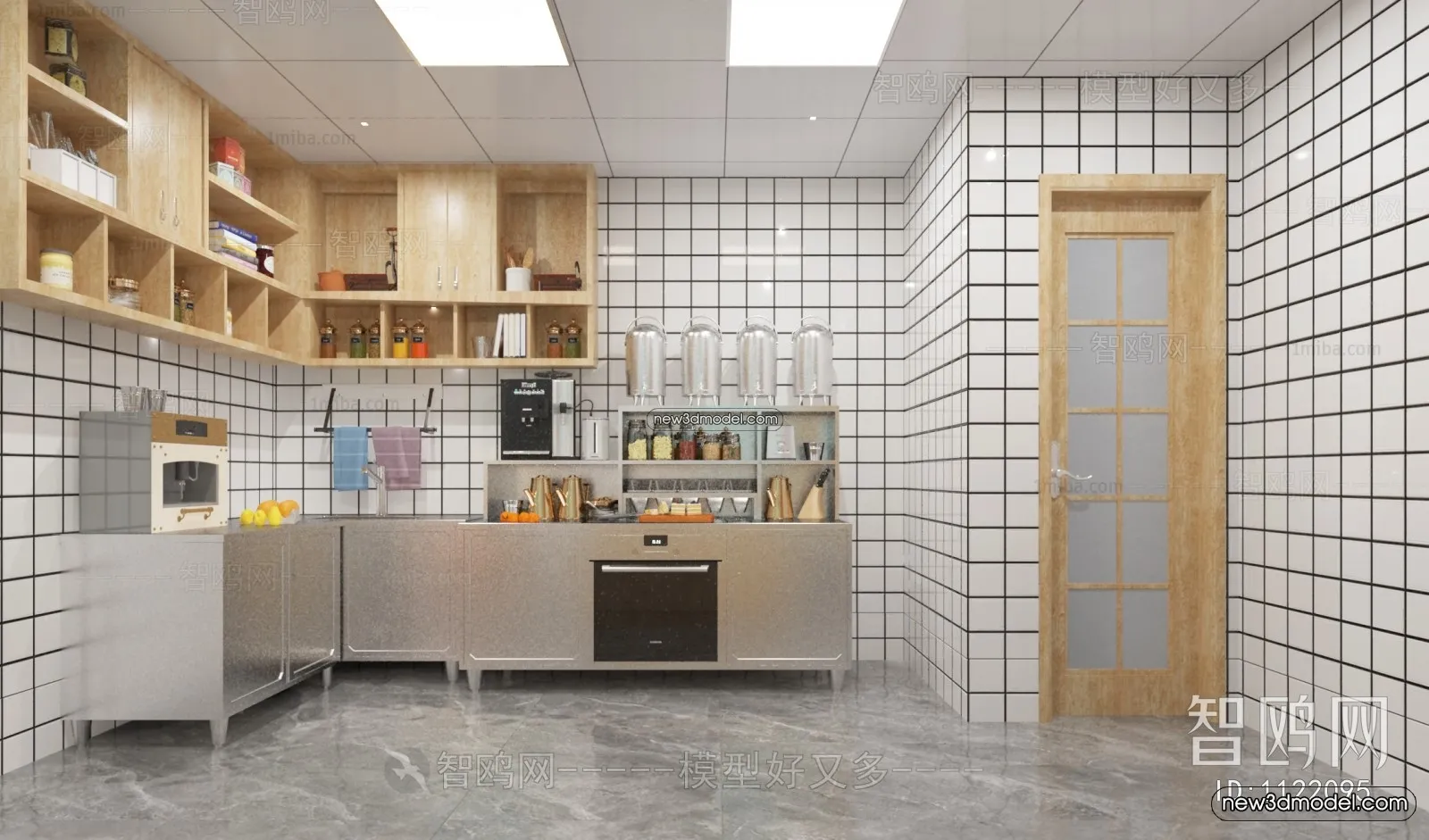 Restaurant and Fastfood 3D Scene – 3D Blocks – 014 – VRAY