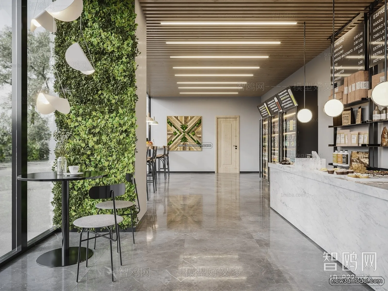 Restaurant and Fastfood 3D Scene – 3D Blocks – 022 – VRAY