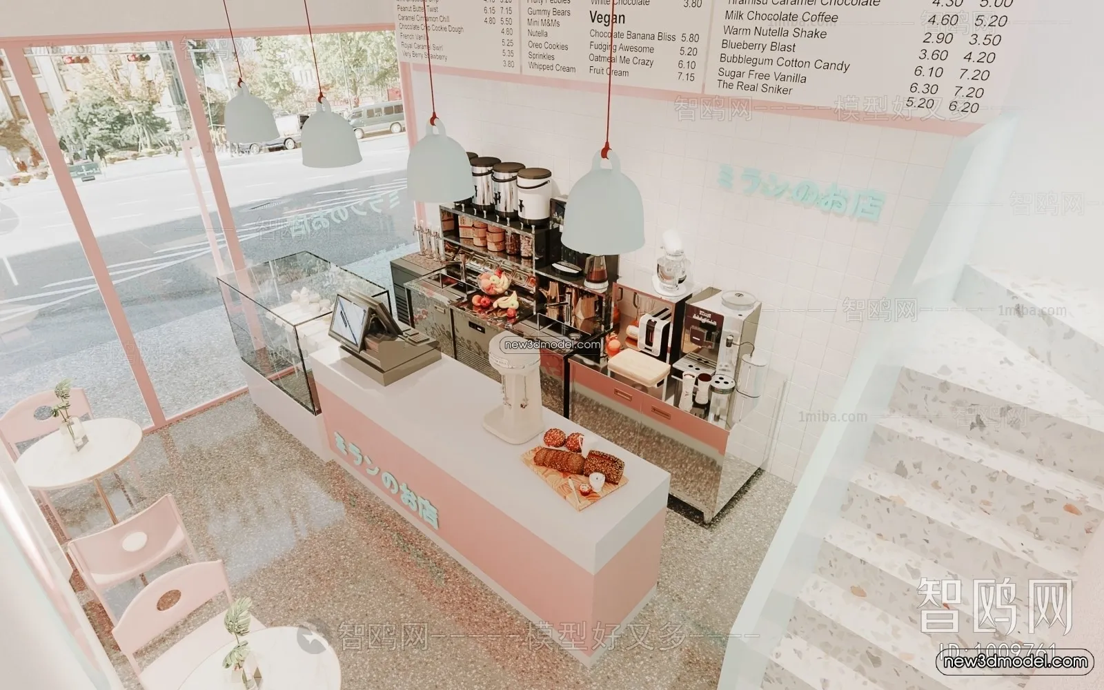 Restaurant and Fastfood 3D Scene – 3D Blocks – 028 – VRAY