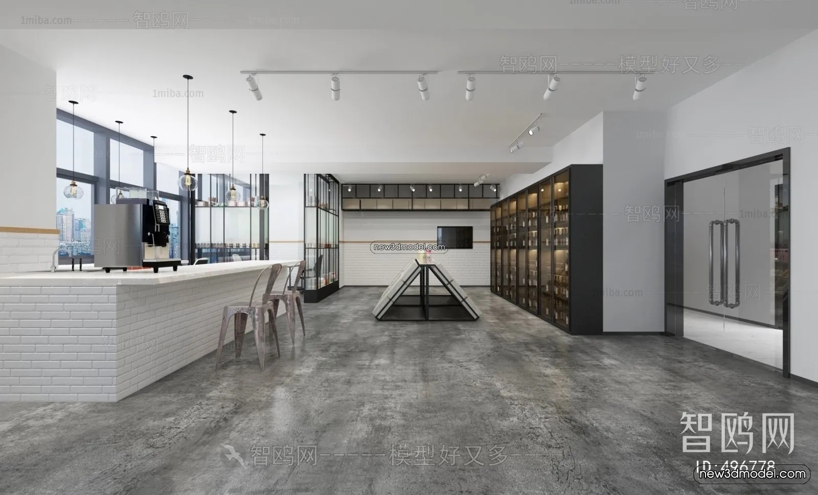 Restaurant and Fastfood 3D Scene – 3D Blocks – 041 – VRAY